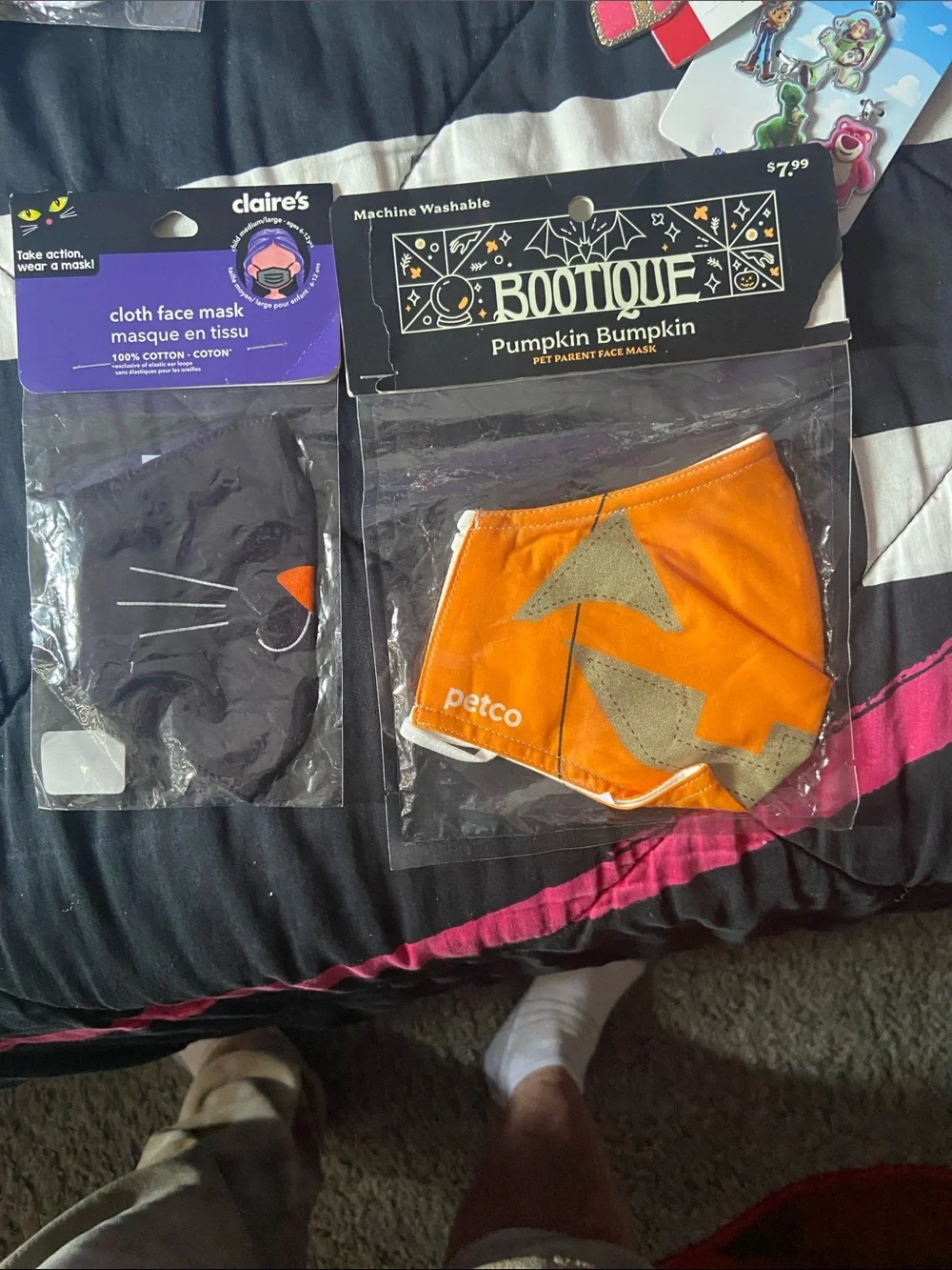 Claire's Orange Pumpkin Pet Face Mask